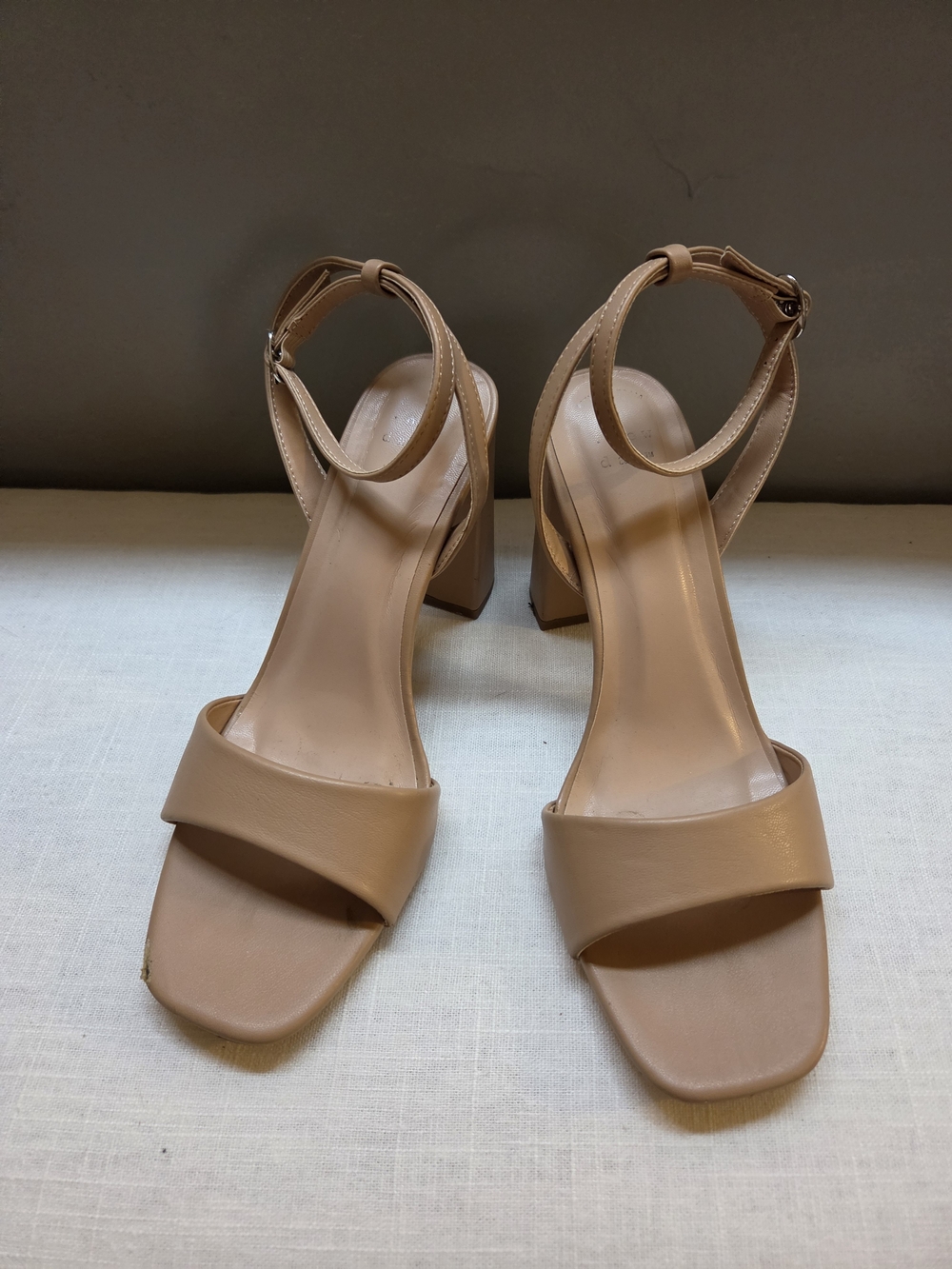 a new day Nude Tan Ankle-Strap Block Heel Sandals